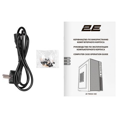 Корпус 2E TeamX TMX03 з БЖ 2E ATX500W, 2xUSB3.0, 1x80мм, VGA 220мм, mATX, чорний (2E-TMX03-500) [111340]