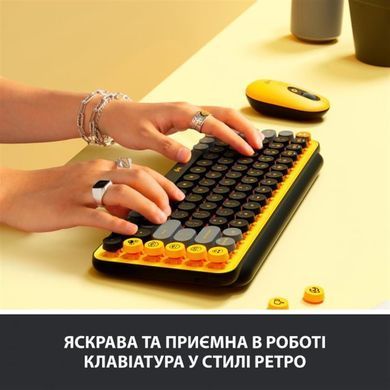 Клавiатура бездротова Logitech Pop Wireless Blast Yellow (920-010735) [605964]