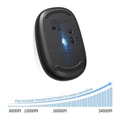 Мишка UGREEN 2.4GHz MU105, бездротова, 2400dpi., 3кн., Синя (90550) [401298]