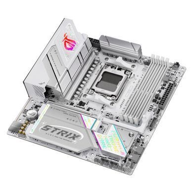 Материнcька плата ASUS ROG STRIX B850-G GAMING WIFI sAM5 B850 4xDDR5 M.2 HDMI DP WiFi BT mATX білий (90MB1M30-M0EAY0) [109239]