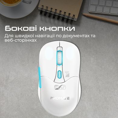 Миша бездротова Promate Samo White (samo.white) [606627]