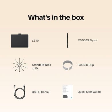 Графічний планшет Huion 6.3"x3,9" Inspiroy Frego S, BT, USB-C, чорний (L-310) [104771]