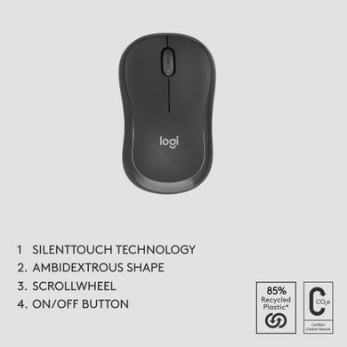 Комплект (клавіатура, мишка) бездротовий Logitech MK370 Graphite (920-012077) [500072]
