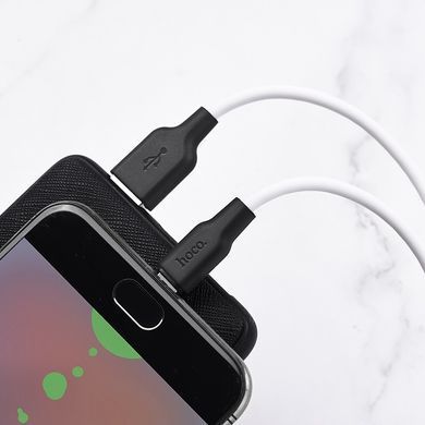 Кабель HOCO X21 Plus USB to Micro 2.4A, 1m, silicone, silicone connectors, Black+White (6931474711861) [804391]