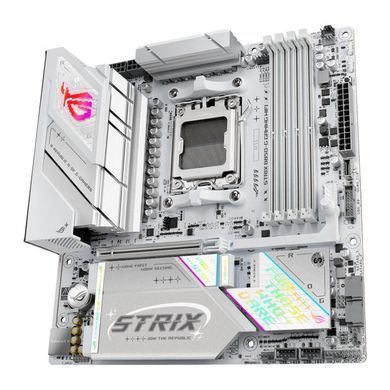 Материнcька плата ASUS ROG STRIX B850-G GAMING WIFI sAM5 B850 4xDDR5 M.2 HDMI DP WiFi BT mATX білий (90MB1M30-M0EAY0) [109239]