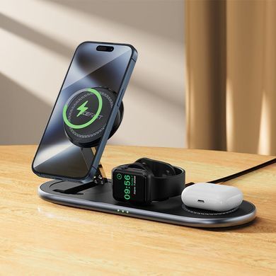 Зарядний пристрій Wireless QI 3in1 15W E19 Qi2 Acefast (6974316283096) [402159]