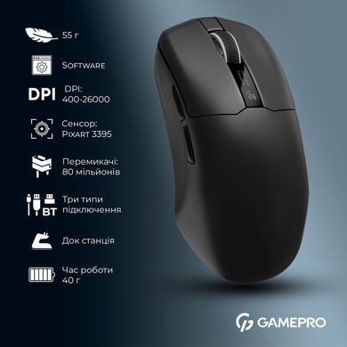 Миша бездротова GamePro Asgard Thor Black (GM023B) [611594]