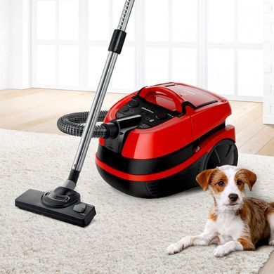 Пилосос Bosch миючий, 2100Вт, 2.5л, вода -5л, НЕРА13, турбощітка, червоний (BWD421PET) [15645]