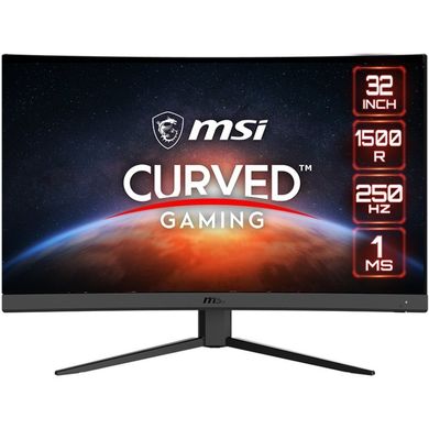 MSI Монітор 31.5" G32C4X 2xHDMI, DP, Audio, VA, 250Hz, 1ms, sRGB 114%, CURVED, AdaptiveSync (9S6-3DA61T-035)