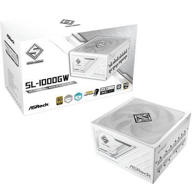 БЖ 1000W ASRock SteelLegend White ATX 3.1 135mm, 80+ Gold, Fully Modular, Retail (SL-1000GW) [403442]
