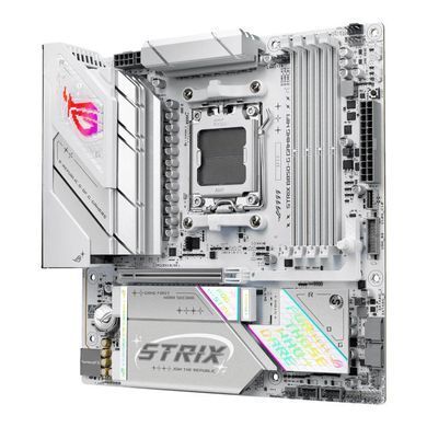 Материнcька плата ASUS ROG STRIX B850-G GAMING WIFI sAM5 B850 4xDDR5 M.2 HDMI DP WiFi BT mATX білий (90MB1M30-M0EAY0) [109239]