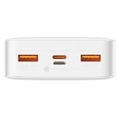 УМБ Baseus Bipow 20000mAh 20W, MicroUSB, 2xUSB,1xType-C In/Out PD3.0,QC3.0 White (PPBD050302) [42238]