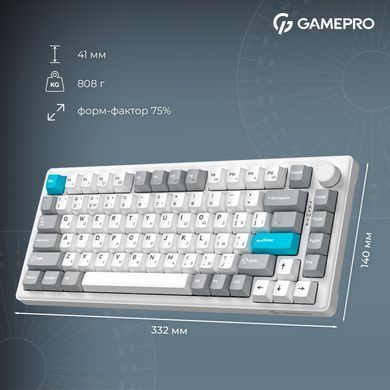 Клавіатура бездротова GamePro Asgard Yord Keychron Super Red Switch White (MK266WH) [616001]