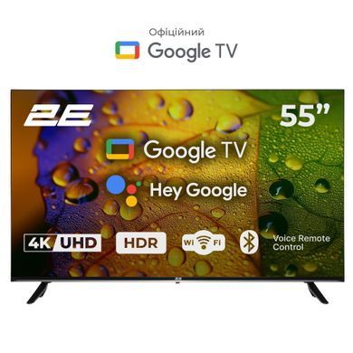 Телевізор 55" 2E LED 4K 60Hz Smart Google TV Black (2E-55A07K) [102782]