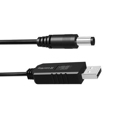Кабель ColorWay для роутера 12V (USB-DC 5.5х2.5mm) 1 м, Black (CW-CBUD067-BK) [604216]