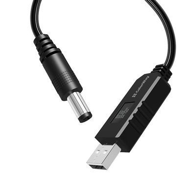 Кабель ColorWay для роутера 12V (USB-DC 5.5х2.5mm) 1 м, Black (CW-CBUD067-BK) [604216]