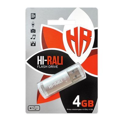 Флеш-накопичувач USB 4GB Hi-Rali Rocket Series Silver (HI-4GBVCSL) [607116]