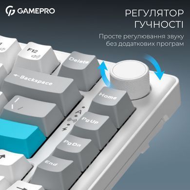Клавіатура бездротова GamePro Asgard Yord Keychron Super Red Switch White (MK266WH) [616001]