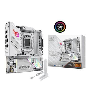 Материнcька плата ASUS ROG STRIX B850-G GAMING WIFI sAM5 B850 4xDDR5 M.2 HDMI DP WiFi BT mATX білий (90MB1M30-M0EAY0) [109239]