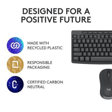 Комплект (клавіатура, мишка) бездротовий Logitech MK370 Graphite (920-012077) [500072]