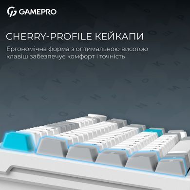 Клавіатура бездротова GamePro Asgard Yord Keychron Super Red Switch White (MK266WH) [616001]
