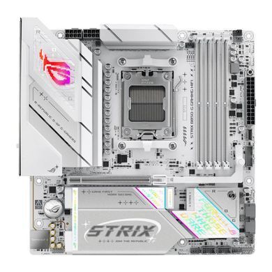 Материнcька плата ASUS ROG STRIX B850-G GAMING WIFI sAM5 B850 4xDDR5 M.2 HDMI DP WiFi BT mATX білий (90MB1M30-M0EAY0) [109239]