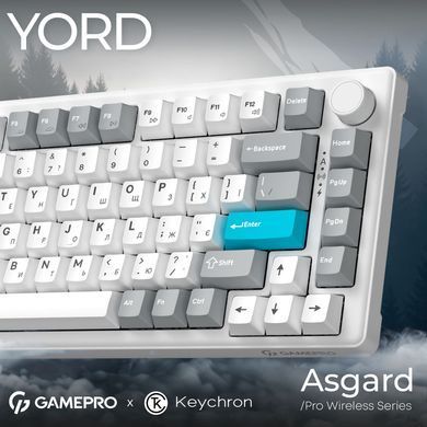Клавіатура бездротова GamePro Asgard Yord Keychron Super Red Switch White (MK266WH) [616001]