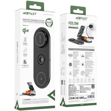 Зарядний пристрій Wireless QI 3in1 15W E19 Qi2 Acefast (6974316283096) [402159]