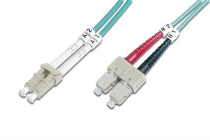 Патч-корд волоконно-оптичний DIGITUS LC/UPC-SC/UPC, 50/125, MM, OM3, duplex, 2м (DK-2532-02/3) [109924]