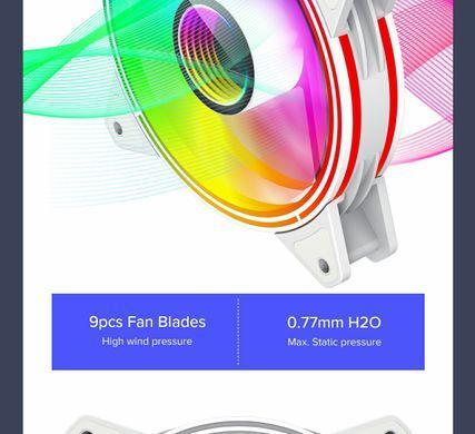 Кулер для корпуса GAMEMAX (FN-12Rainbow-Q-Infinity WT) [303429]