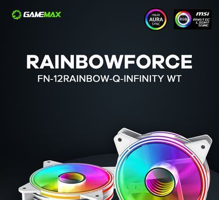 Кулер для корпуса GAMEMAX (FN-12Rainbow-Q-Infinity WT) [303429]