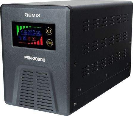 ДБЖ Gemix, 2000VA/1200W 24V/220V, 7/13/18A, 3*Schuko, без АКБ (PSN-2000U) [400955]