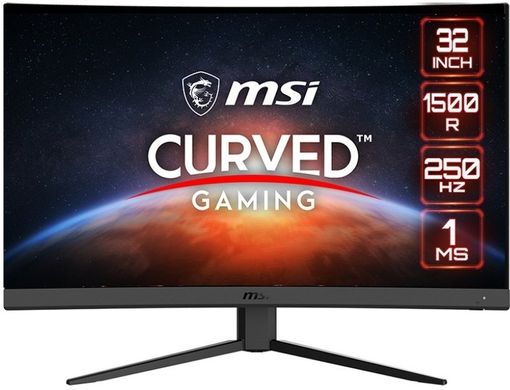 MSI Монітор 31.5" G32C4X 2xHDMI, DP, Audio, VA, 250Hz, 1ms, sRGB 114%, CURVED, AdaptiveSync (9S6-3DA61T-035)