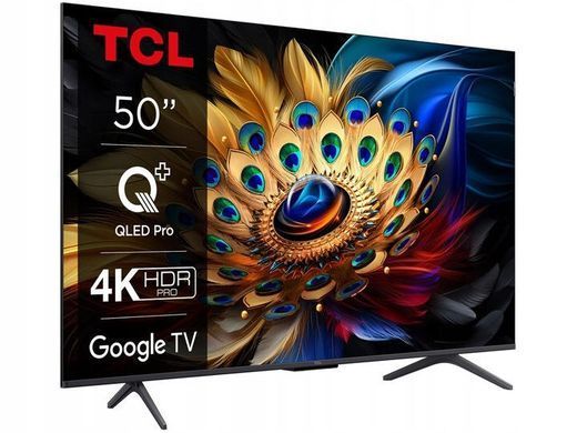 Телевізор 50" TCL QLED 4K 60Hz Smart Google TV Black (50C69B) [111307]
