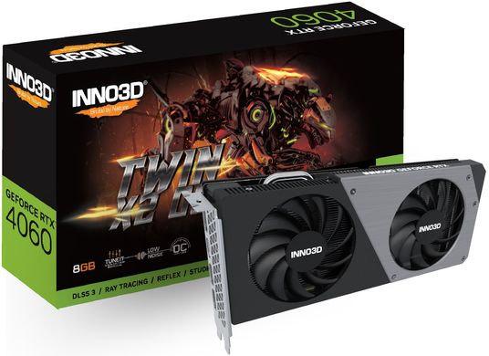 Відеокарта INNO3D GeForce RTX 4060 8GB GDDR6 TWIN X2 OC (N40602-08D6X-173051N)