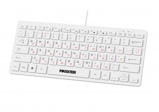 Клавiатура Maxxter White (KBM-C01W-UA) [609372]