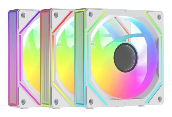 Набір із трьох вентиляторів для корпусу 120MM GAMMA F12 UNI WH ARGB REVERSE BLADE 3 IN 1 OCYPUS (GAMMA-F12-WH3AM01U-GL) [502899]