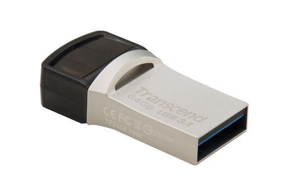 Накопичувач Transcend 64GB USB 3.1 Type-A + Type-C 890 R90/W30MB/s (TS64GJF890S) [108971]