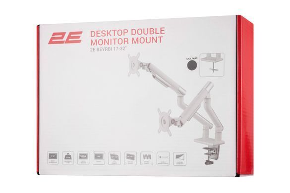 Кріплення моніторів настільне 2E Beyrbi 17"- 32" 2х9кг (2EDGEIF2) [107011]