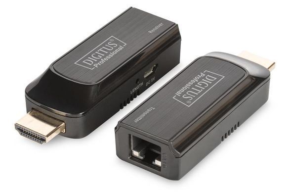Набір міні-подовжувачів DIGITUS HDMI, Full HD, 1080p 50 м, CAT 6/6A/7, живлення через кабель Micro USB, 50м (DS-55203) [108493]