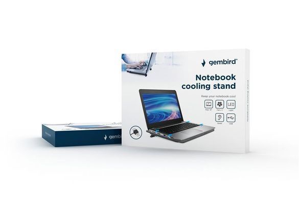 Охолоджуюча підставка для ноутбука Gembird Black 15.6" (NBS-1F15-04) [613982]