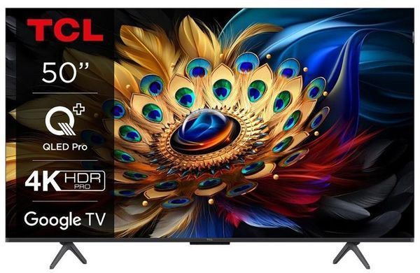 Телевізор 50" TCL QLED 4K 60Hz Smart Google TV Black (50C69B) [111307]