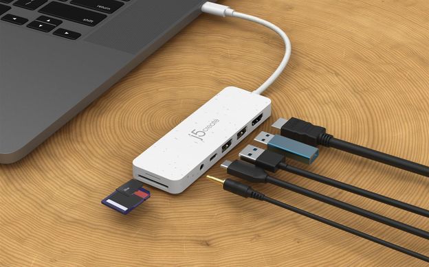 USB-хаб J5create USB-C 6-в-1 White (JCD373EW-N) [618228]