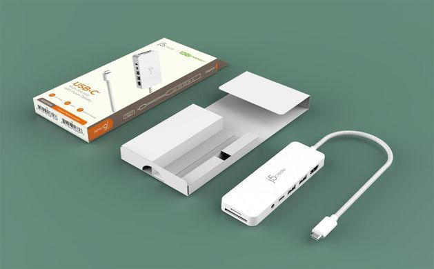 USB-хаб J5create USB-C 6-в-1 White (JCD373EW-N) [618228]