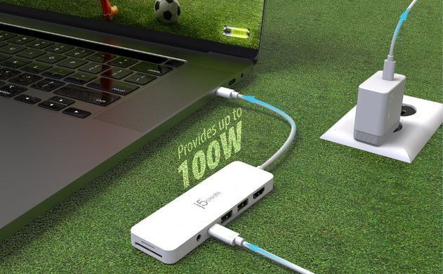 USB-хаб J5create USB-C 6-в-1 White (JCD373EW-N) [618228]