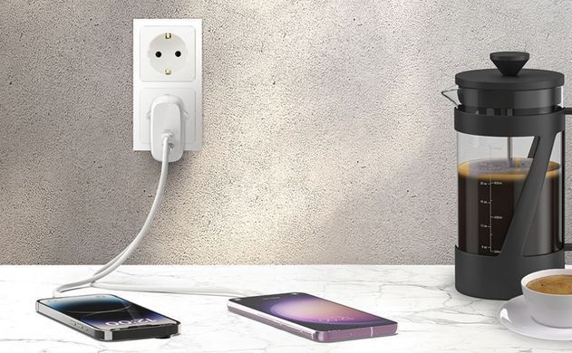 Зарядний пристрій мережевий Belkin 60Вт 2хUSB-С PD PPS, білий (WCB010VFWH) [108650]