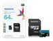 Карта пам'яті microSDXC (UHS-1) A-DATA Premier 64Gb Class 10 A1 (R-100Mb/s) (adapter SD) (AUSDX64GUICL10A1-RA1) [803620], фото 2