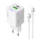 Мережевий зарядний пристрій ColorWay GaN Mini 30W PD Port PPS USB (Type-C PD + USB QC4.0) White + кабель USB Type-C (CW-CHS053PDC-WT) [603369], фото 3