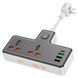 Мережевий подовжувач HOCO AC12 Reise 2-position expansion socket(PD30W/1C3A) Black (6942007607070) [802773], фото 1