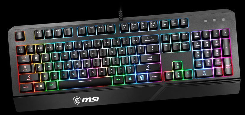 Клавіатура мембранна MSI Vigor GK20 UA 104key, USB-A, EN/UKR/RU, ColorLED, чорний (S11-04UA208-CL) [103535]